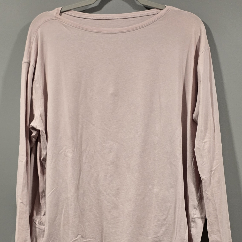 Lululemon Back In Action Long Sleeve Shirt Top Light Purple Excellent 10 12 L3